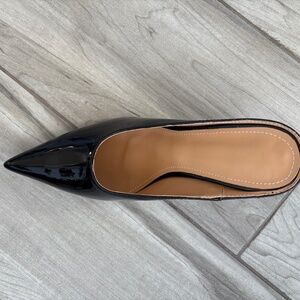 Black Patent Leather mules 2 pair. Never worn women’s.